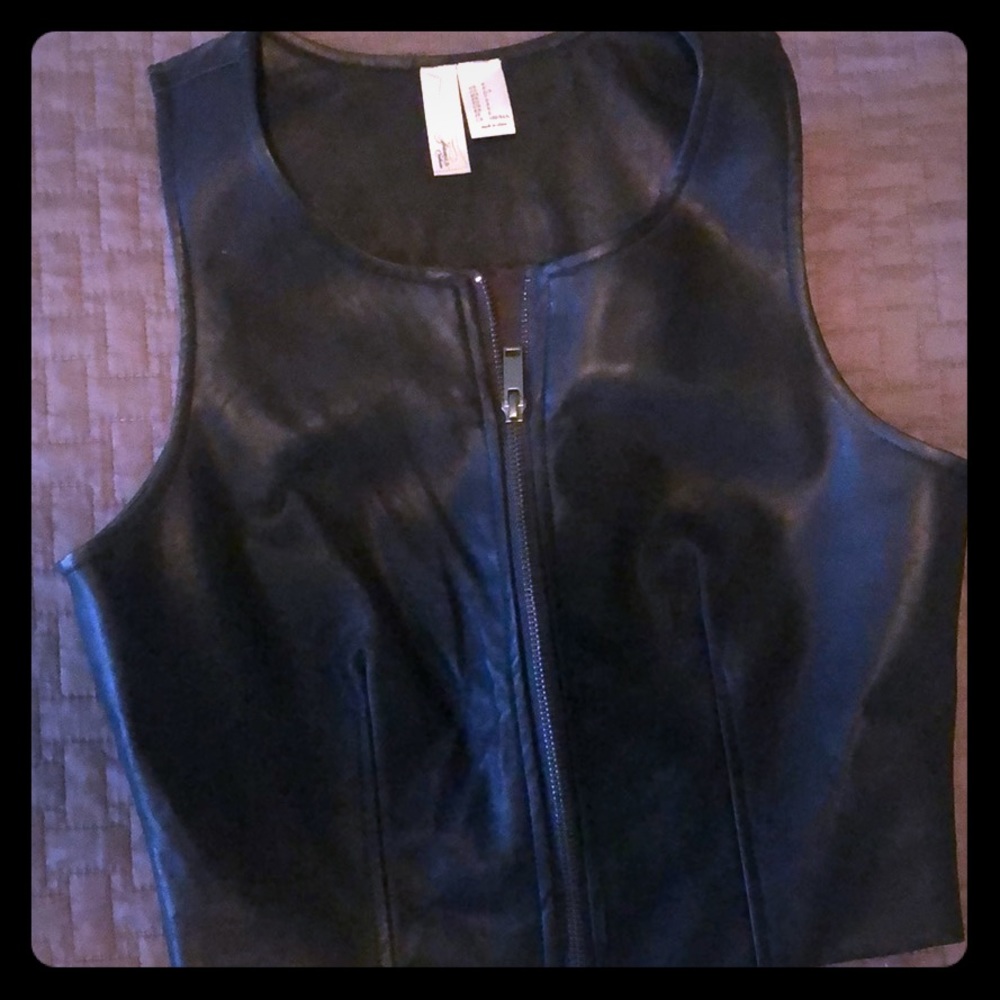 Faux black vest